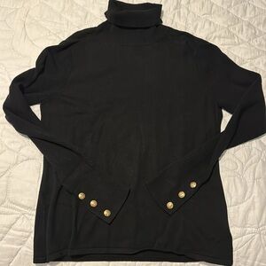 L’Agence Black Mock Neck Long Sleeve Top (L)